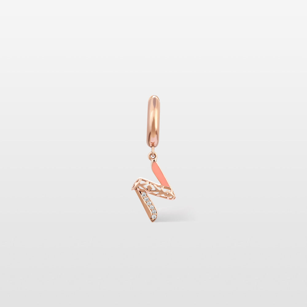 Retro Diamond Single Hoop