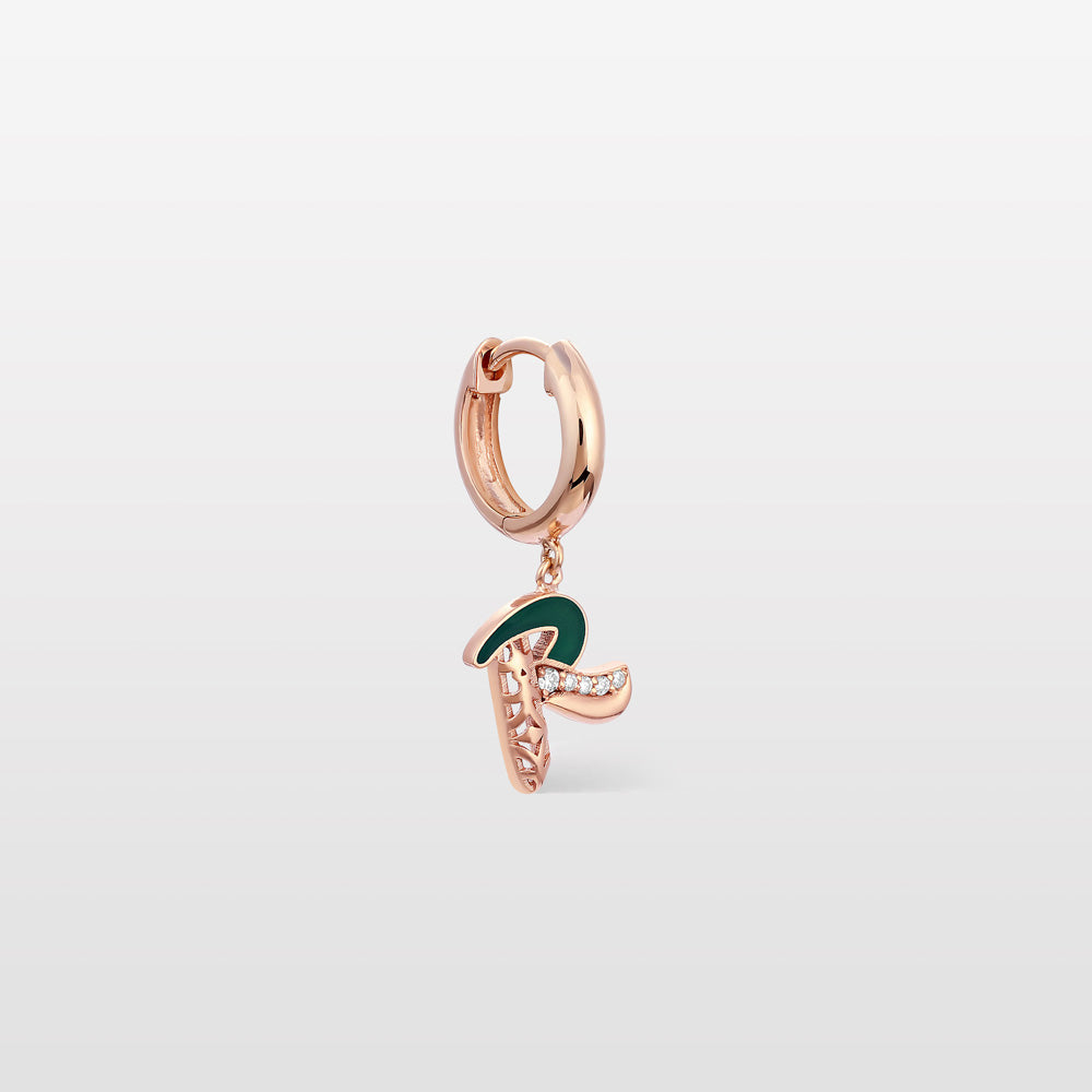 Retro Diamond Single Hoop