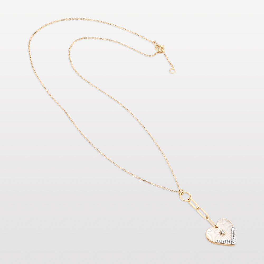 Heart Coded Necklace with Mother of Pearl