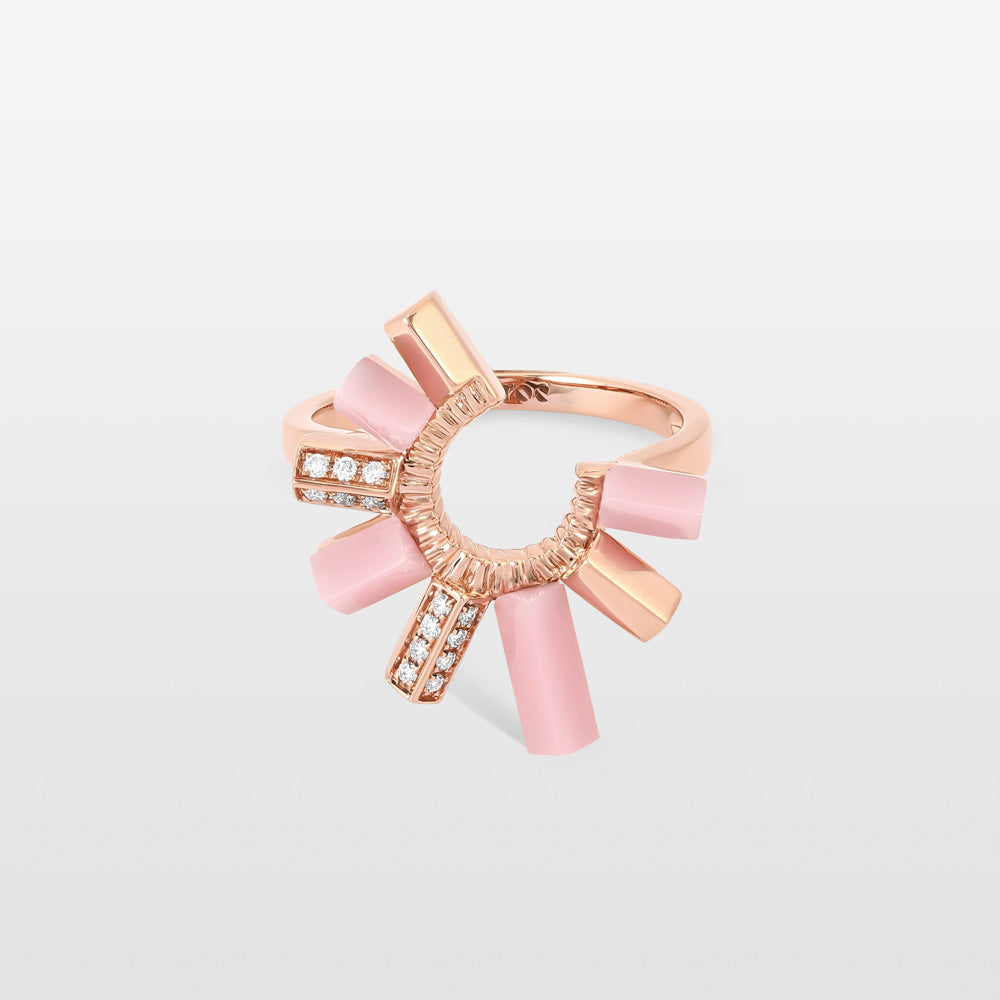 Urban Fan Pink Coral Ring