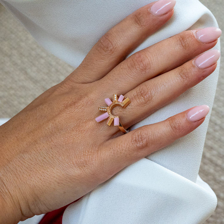 Urban Fan Pink Coral Ring