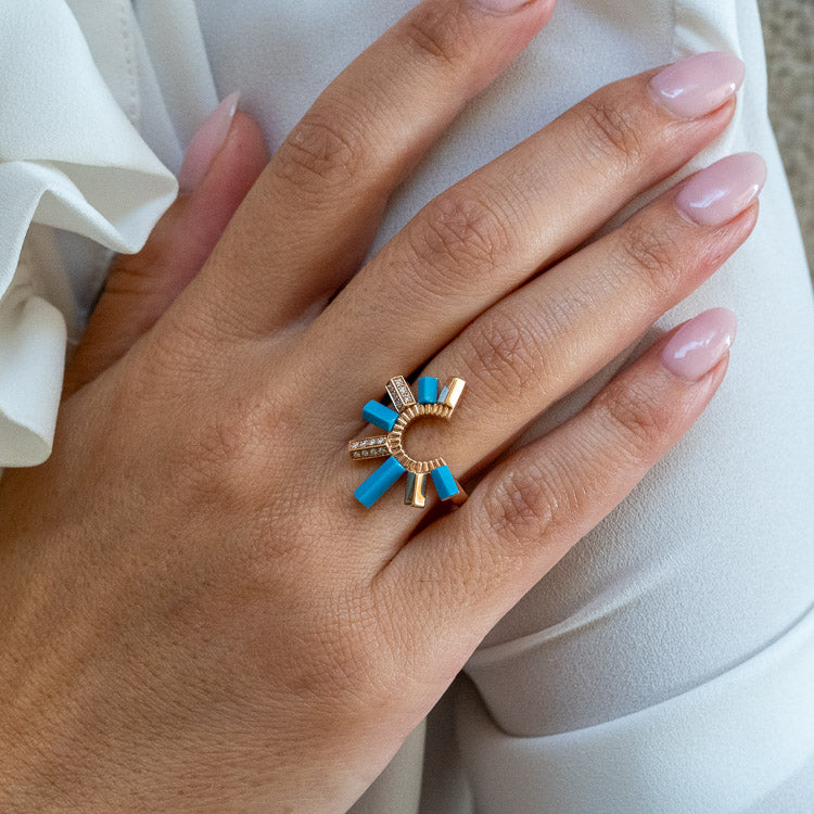 Urban Fan Turquoise Ring