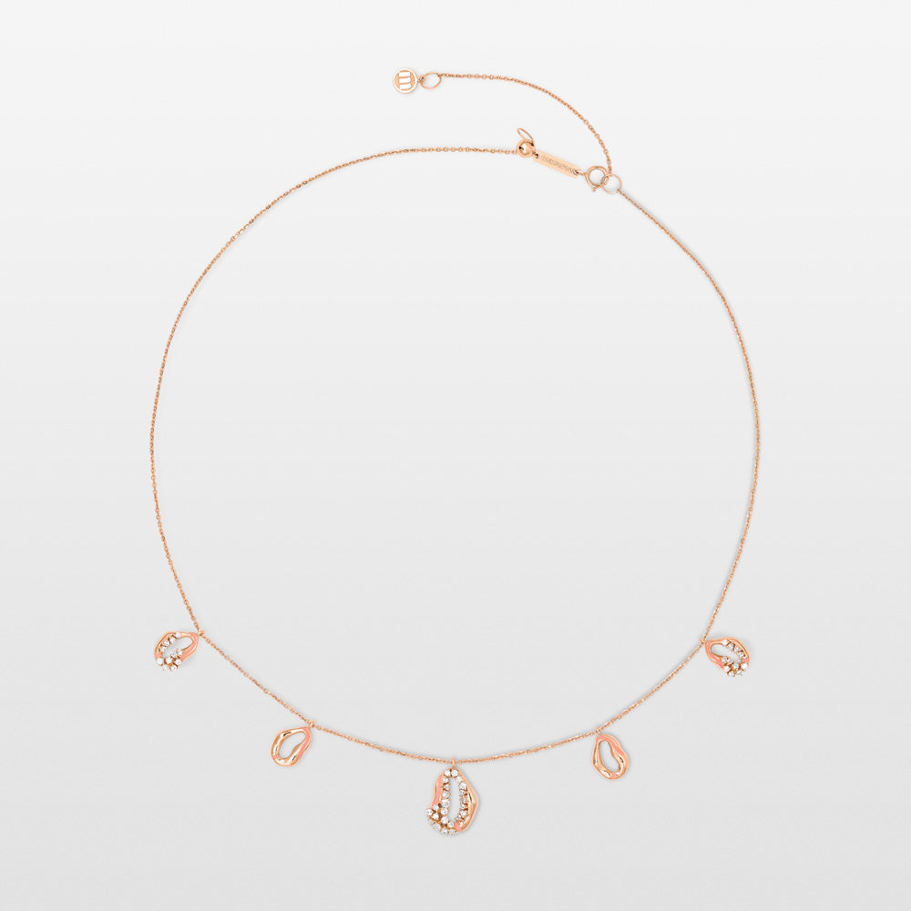 Waves Diamond & Coral Enamel Choker