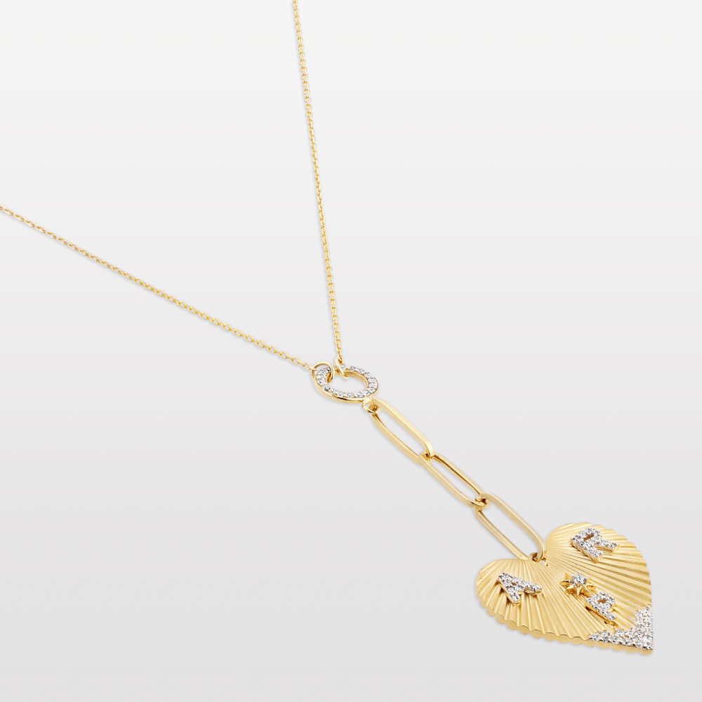 Three Letter Heart Coded Chain Necklace