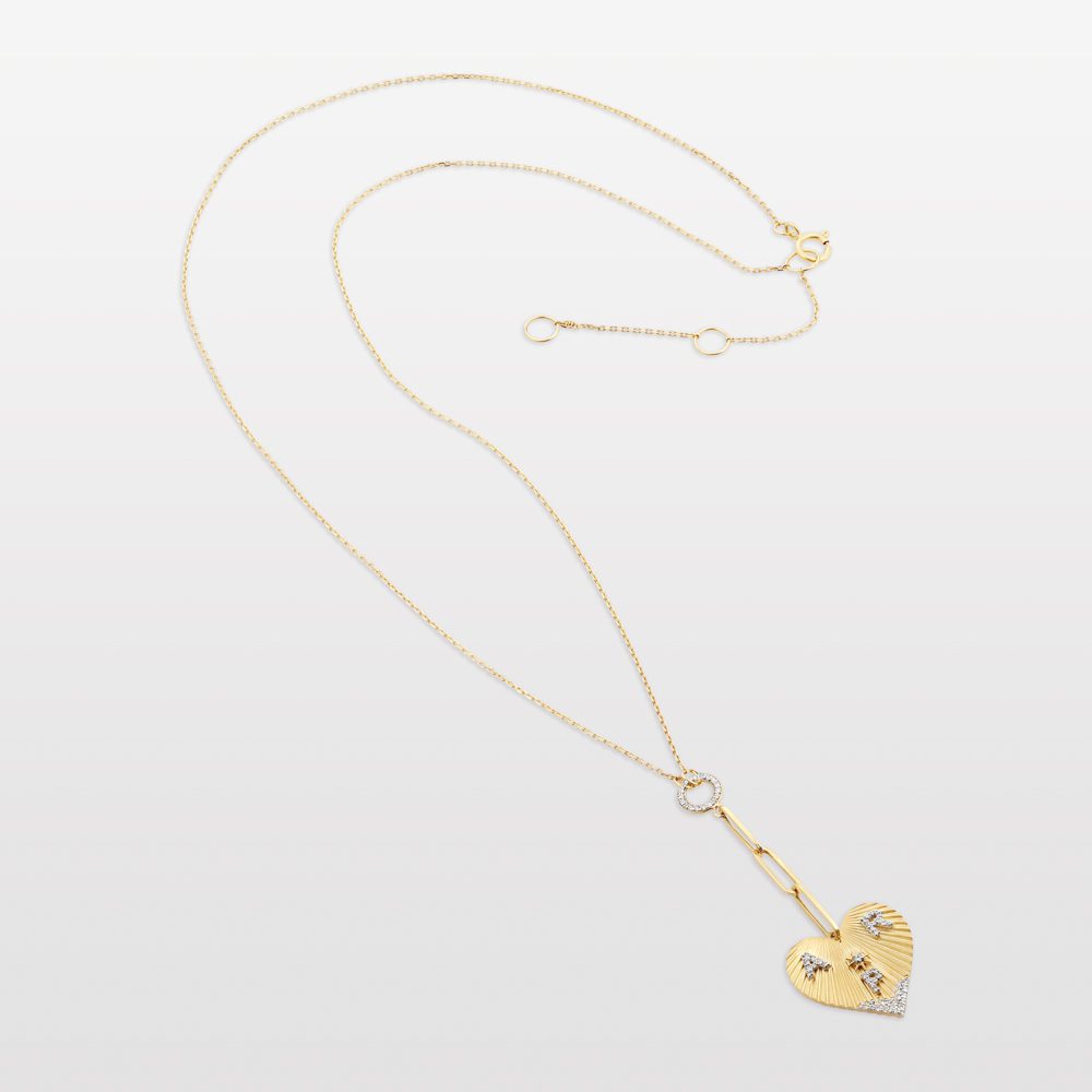Three Letter Heart Coded Chain Necklace
