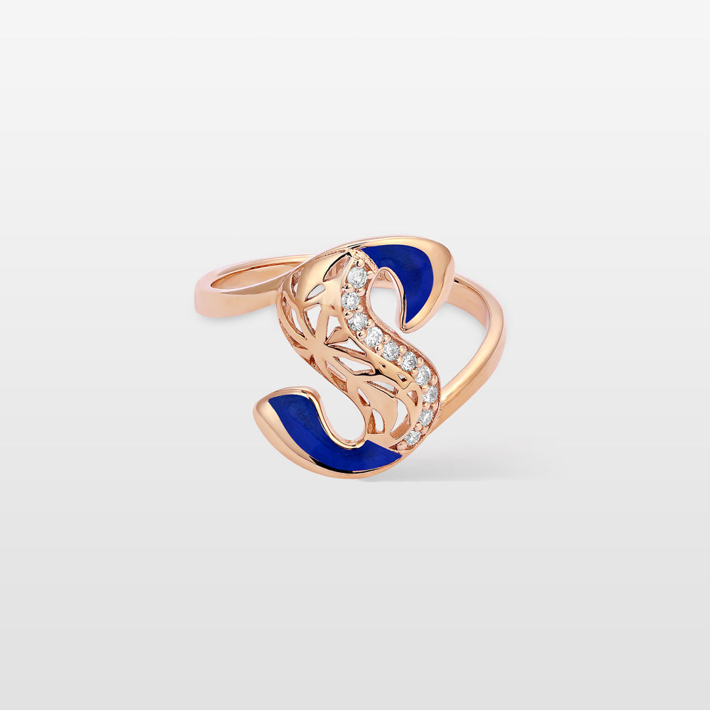 Retro Diamond Letter Ring