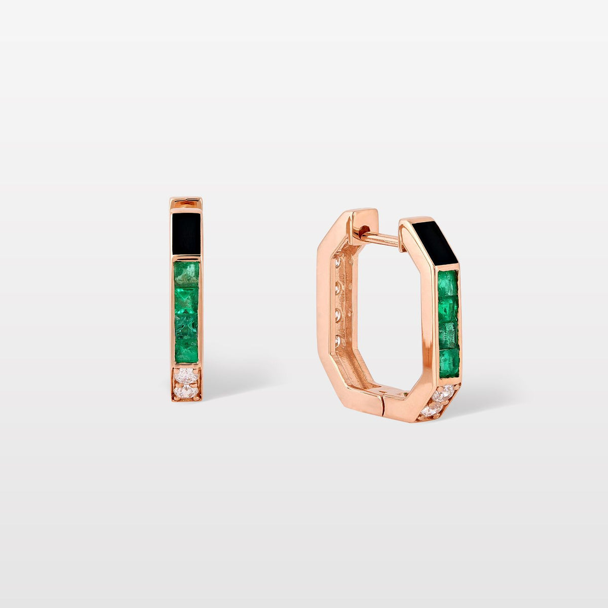 Whatever Emerald & Diamond Hoops