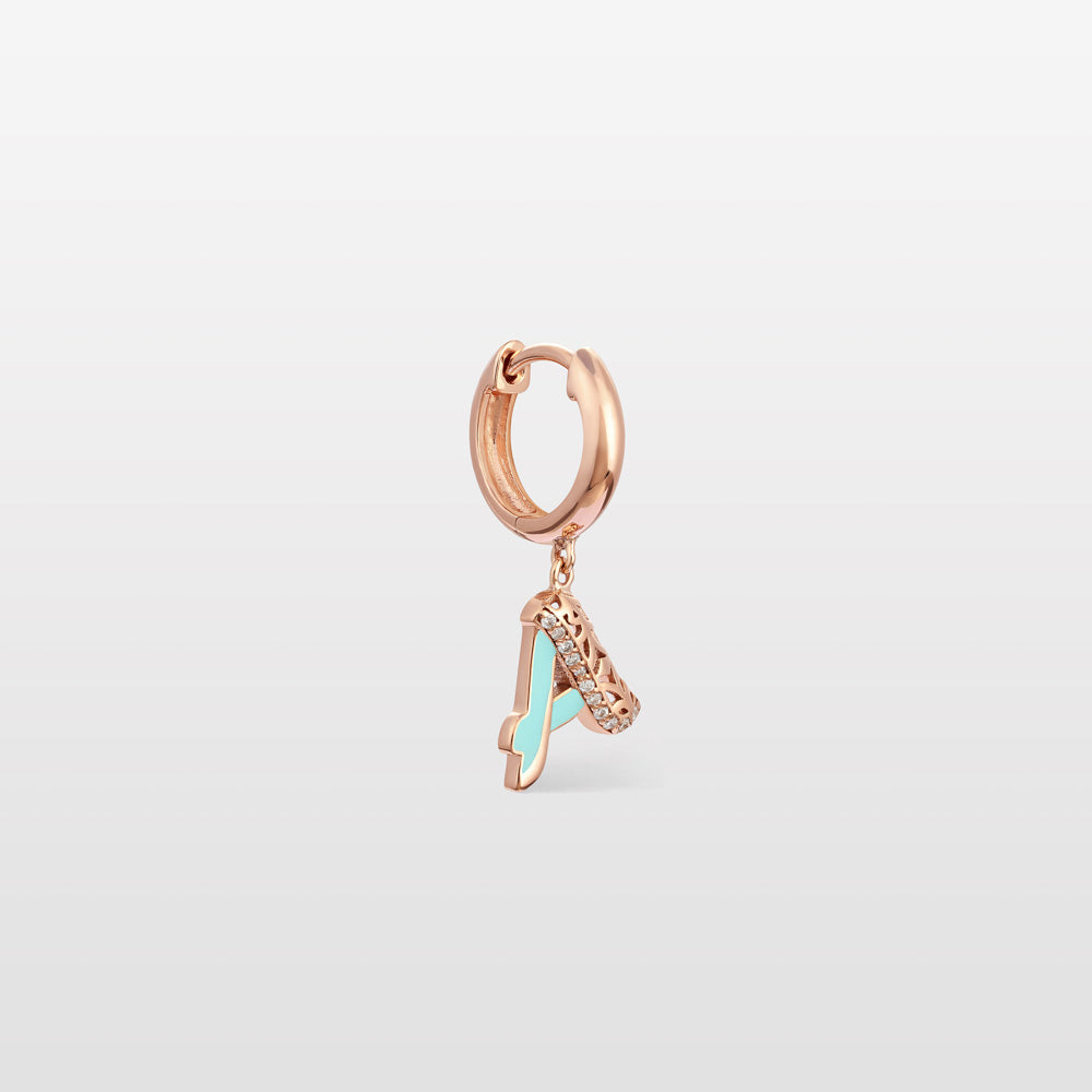 Retro Diamond Single Hoop