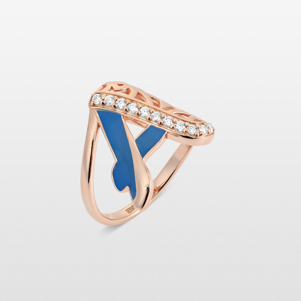 Retro Diamond Letter Ring