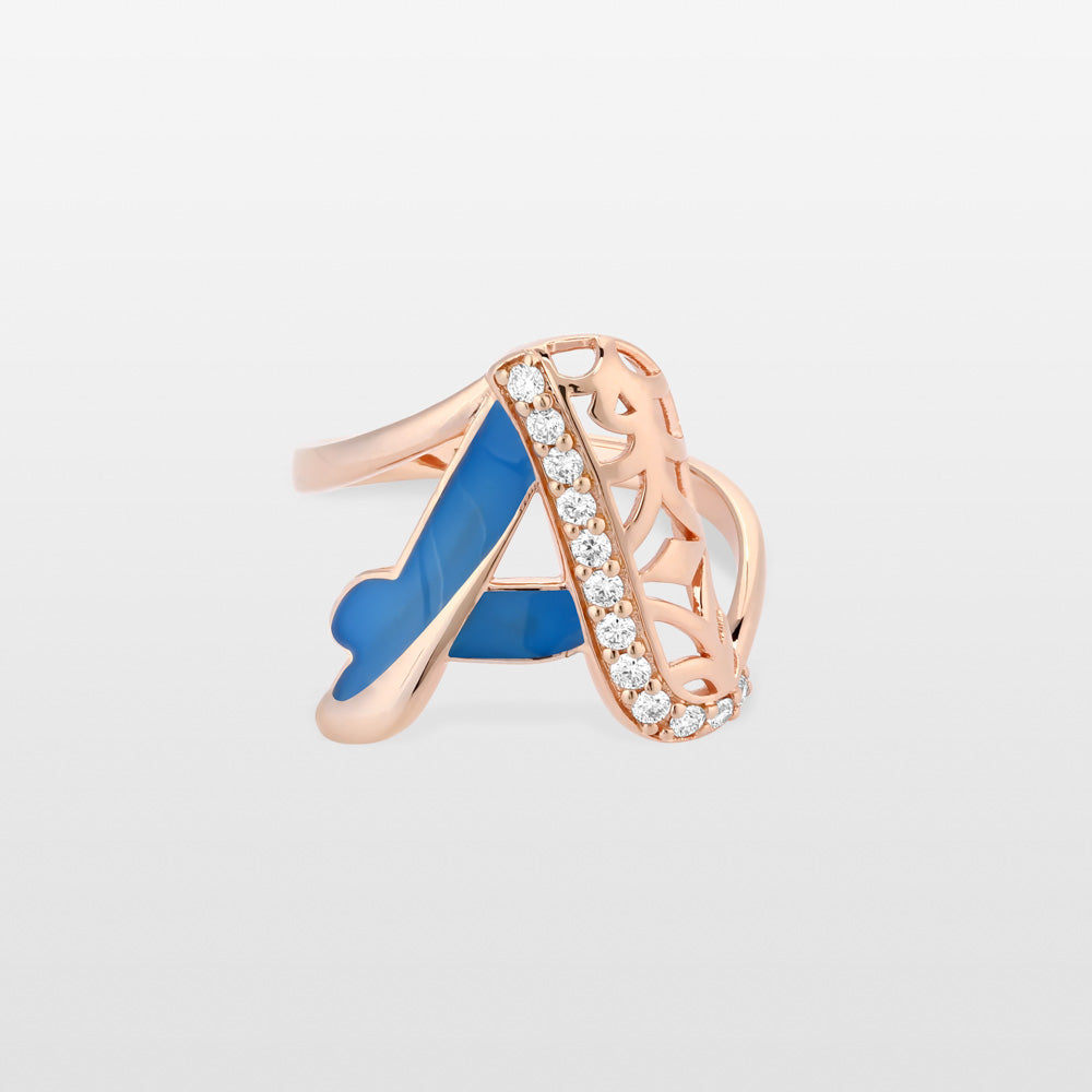 Retro Diamond Letter Ring