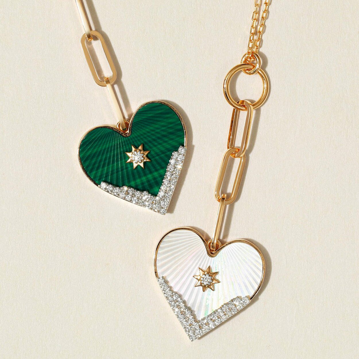 Heart Coded Necklace with Mother of Pearl