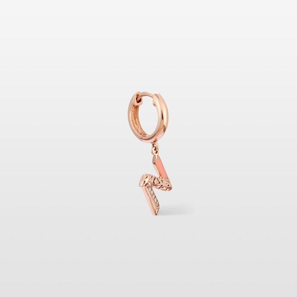 Retro Diamond Single Hoop