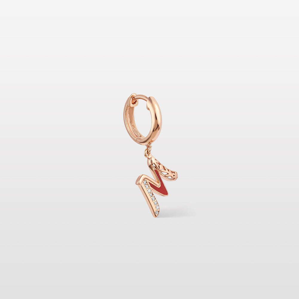 Retro Diamond Single Hoop