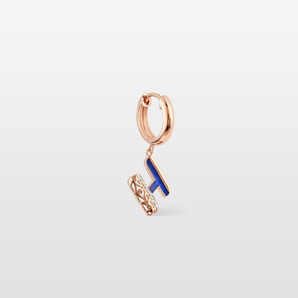 Retro Diamond Single Hoop