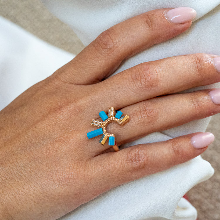Urban Fan Turquoise Ring