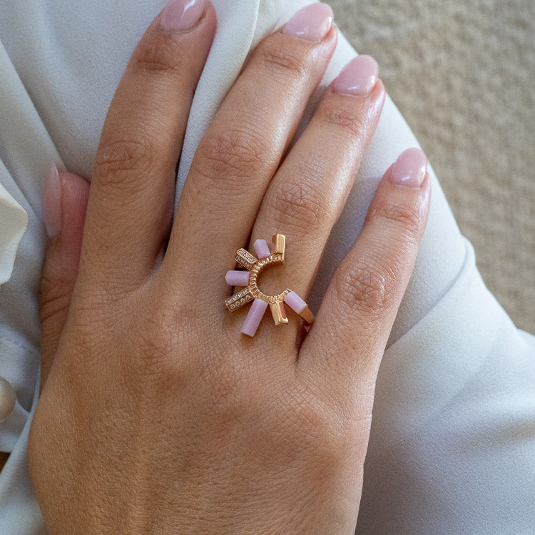 Urban Fan Pink Coral Ring