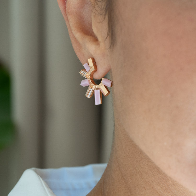Urban Fan Pink Coral Earrings