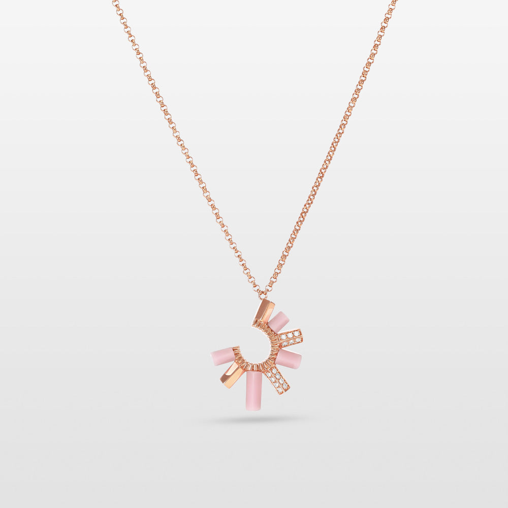 Urban Fan Pink Coral Necklace