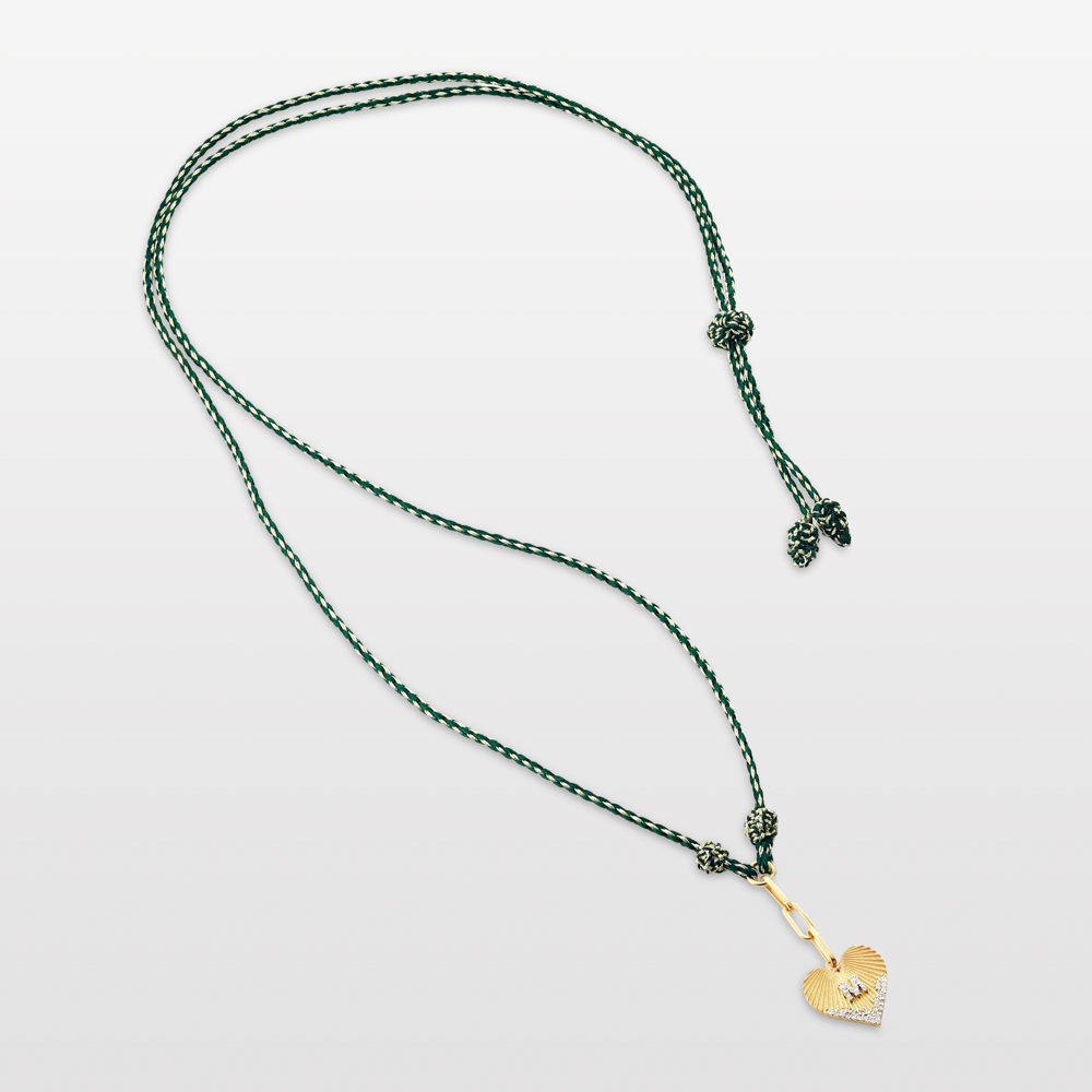 One Letter Heart Coded Thread Necklace