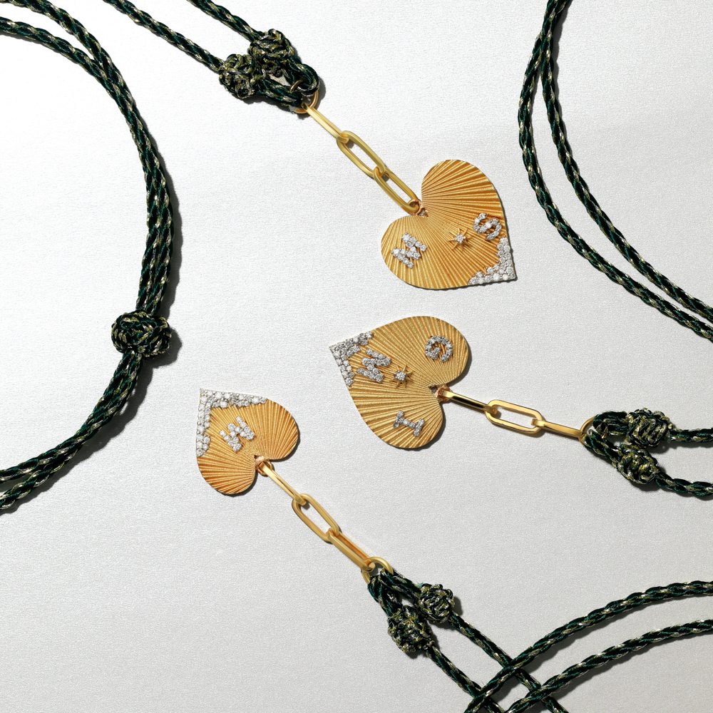 One Letter Heart Coded Thread Necklace