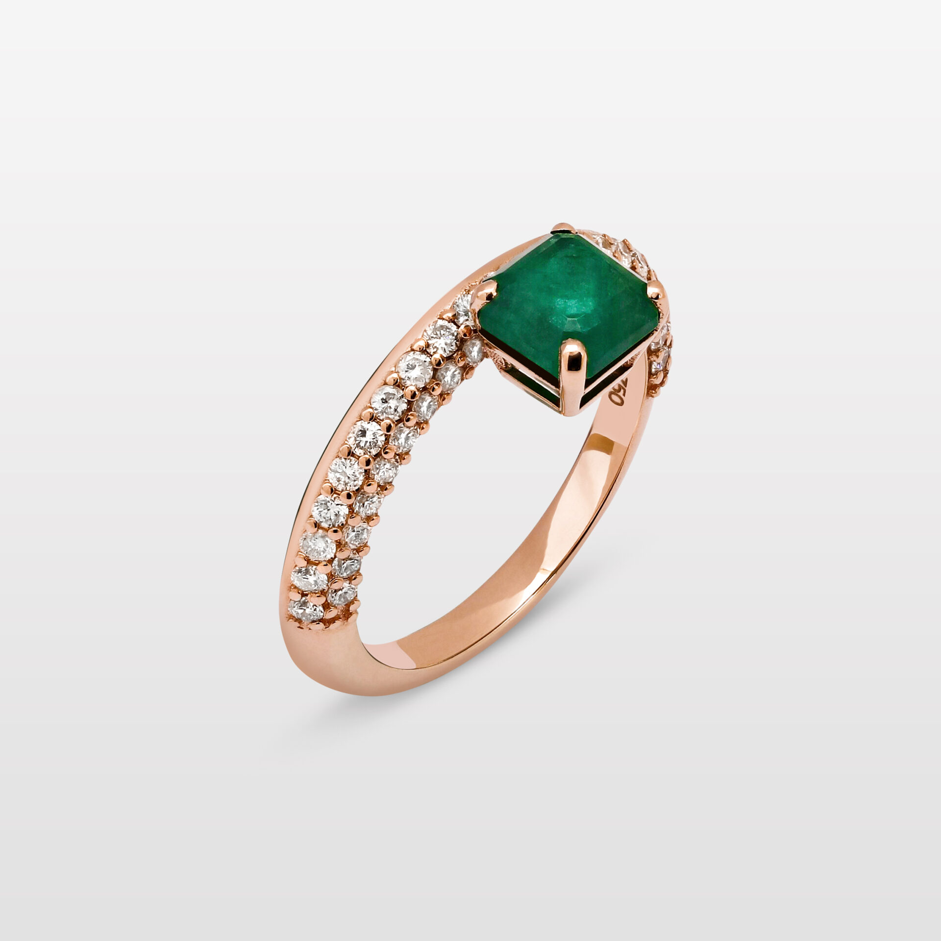 Half-Half Diamond & Emerald Ring
