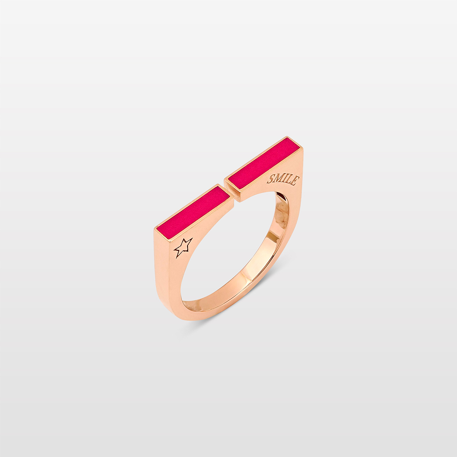Engrave Me Pink Enamel Ring