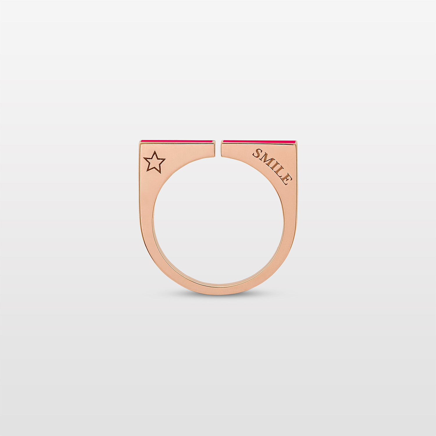 Engrave Me Pink Enamel Ring