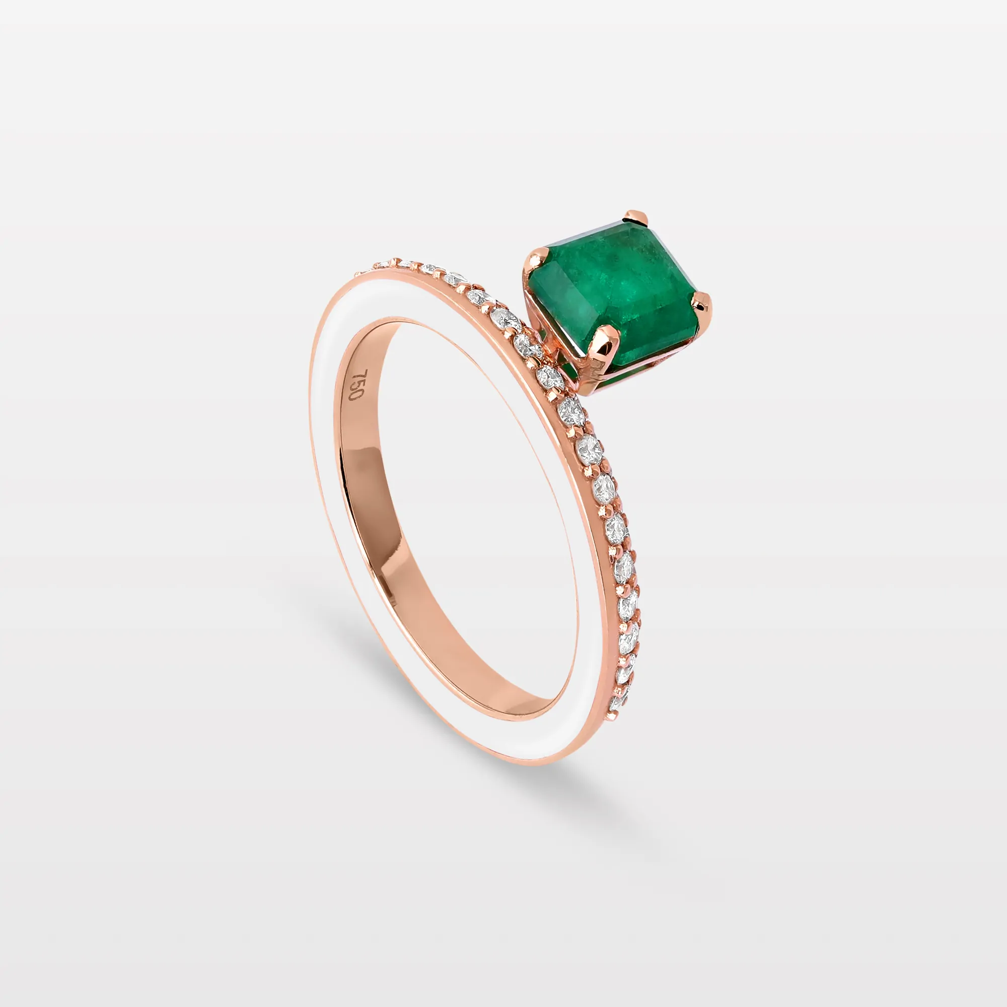 Half-Half Diamond & Emerald Ring