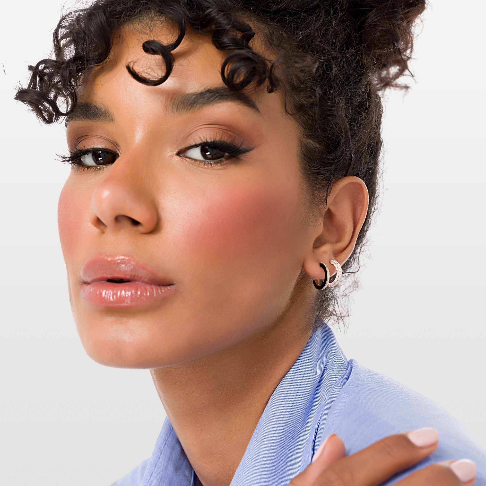 Half-Half Diamond Pavé Hoops