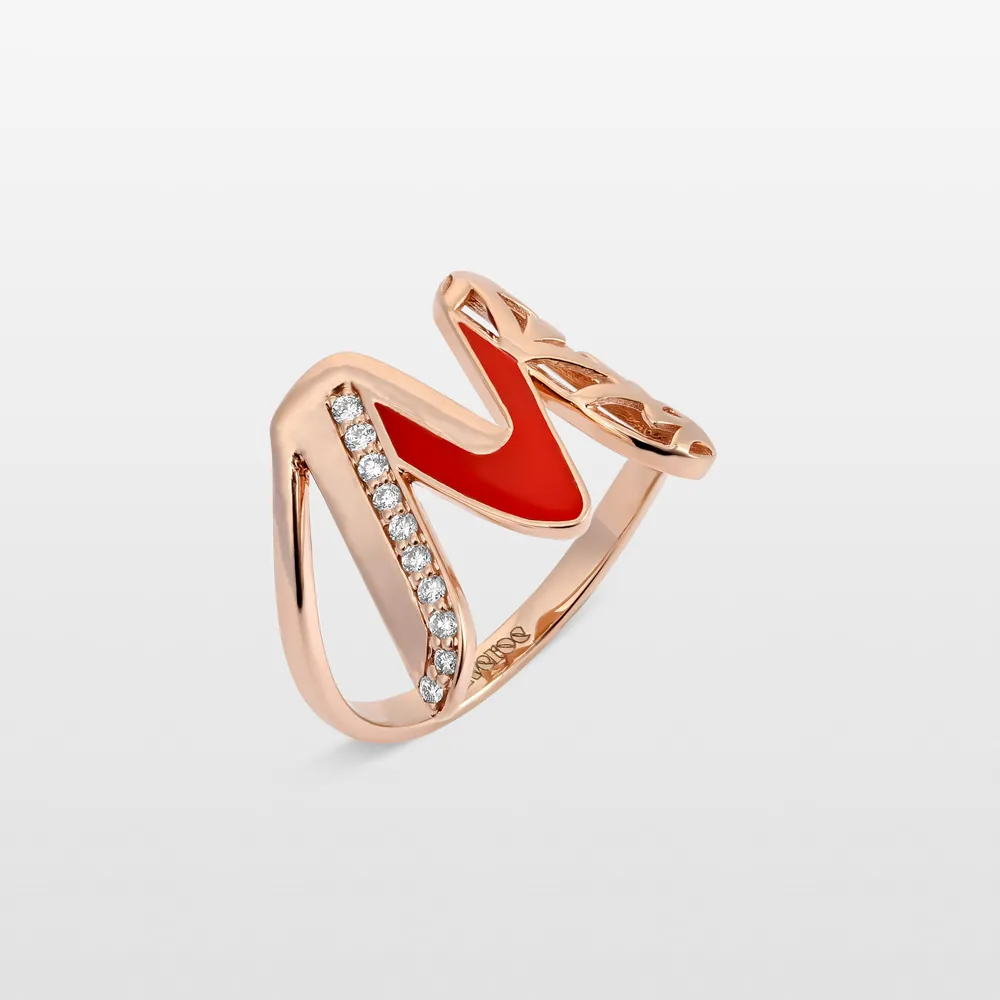 Retro Diamond Letter Ring