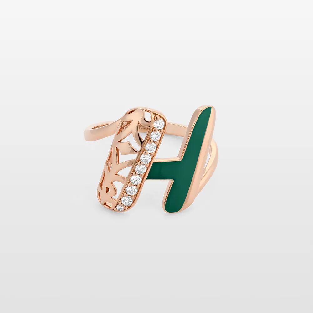 Retro Diamond Letter Ring