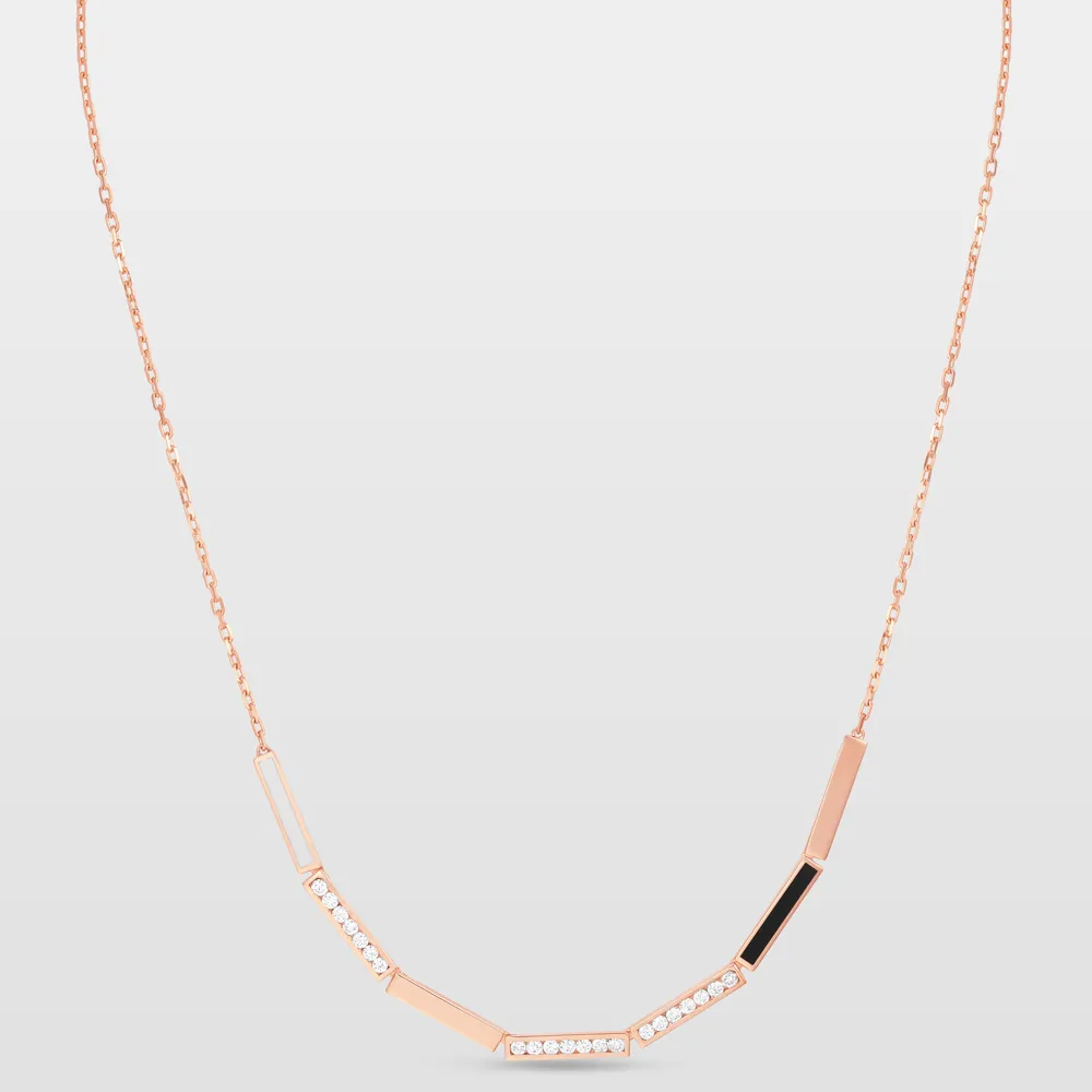 Whatever Diamond Enamel Necklace