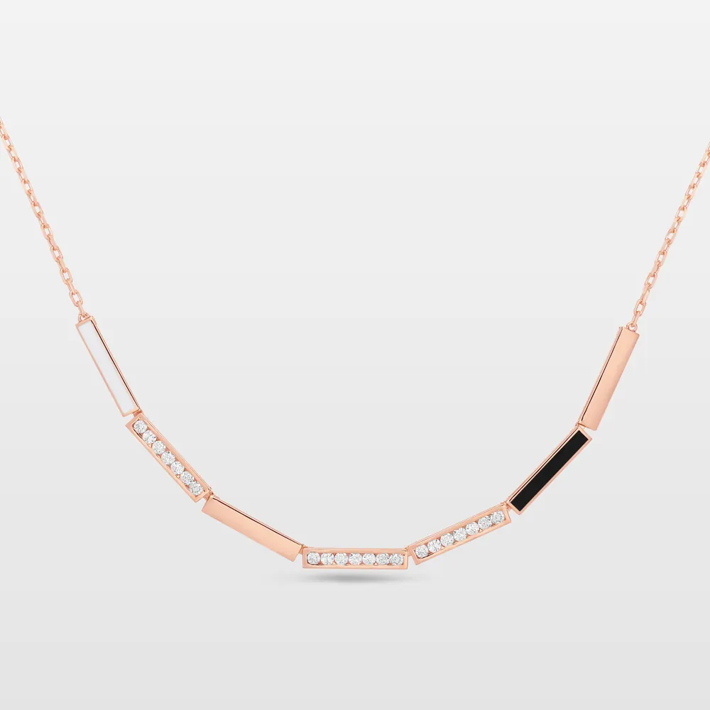 Whatever Diamond Enamel Necklace