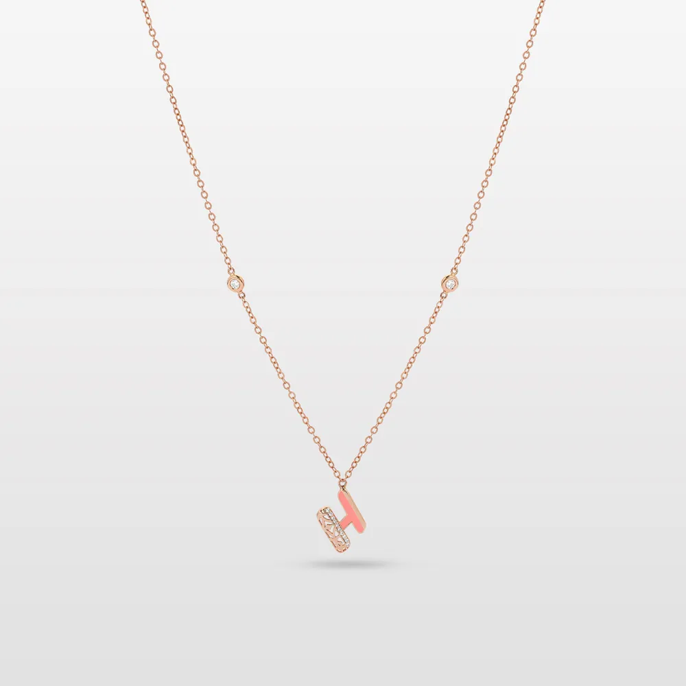 Retro Diamond Letter Necklace