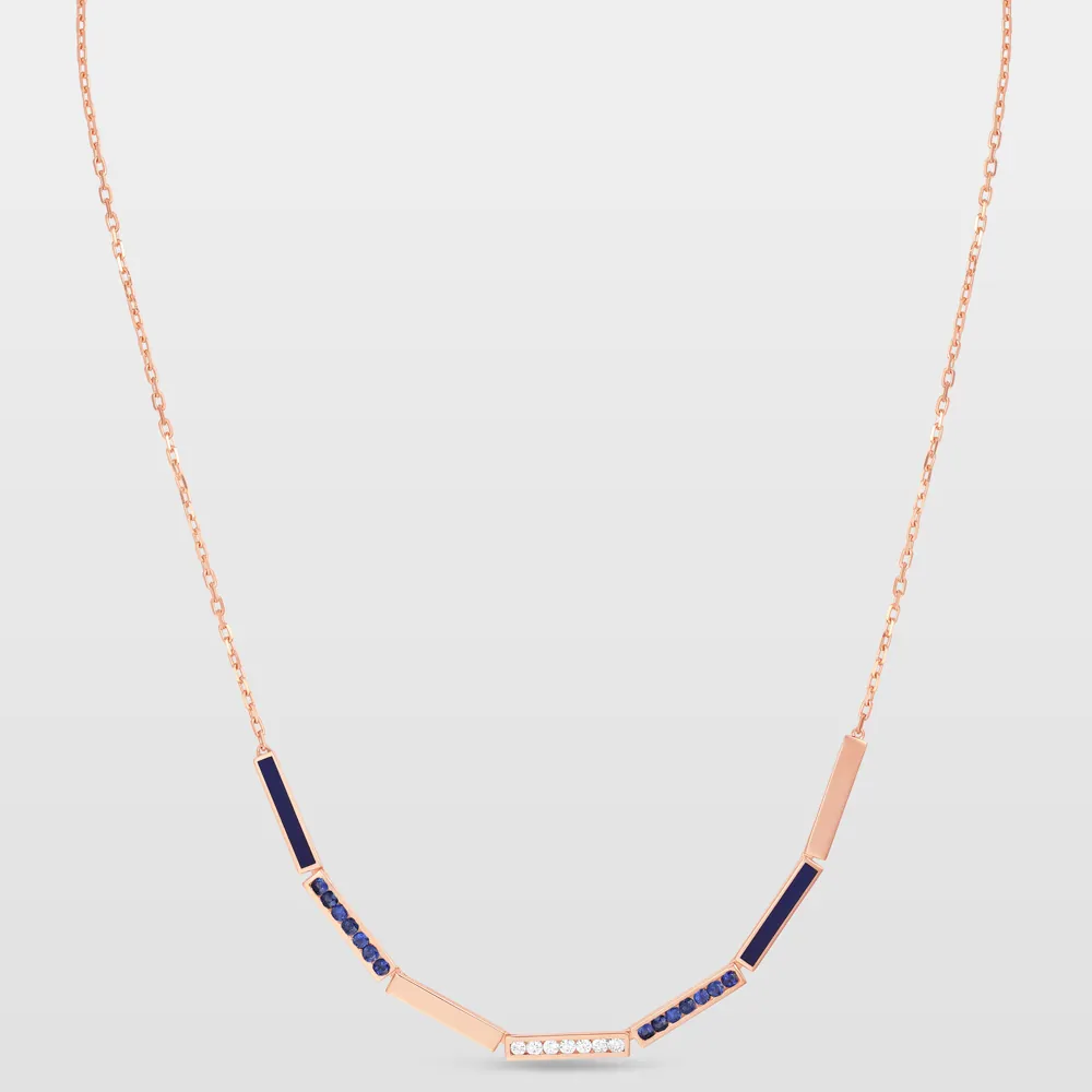 Whatever Diamond Blue Sapphire Necklace