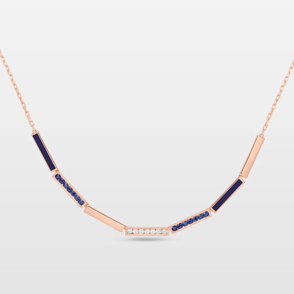 Whatever Diamond Blue Sapphire Necklace