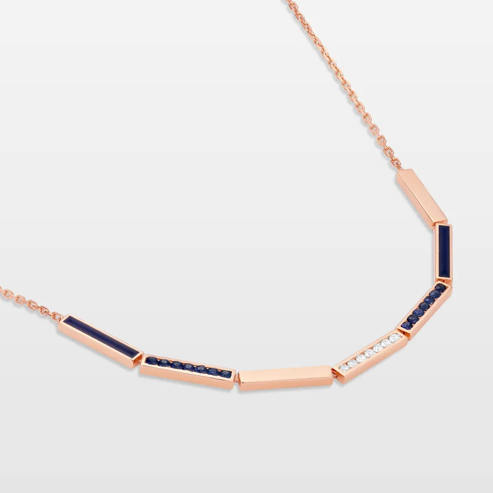 Whatever Diamond Blue Sapphire Necklace