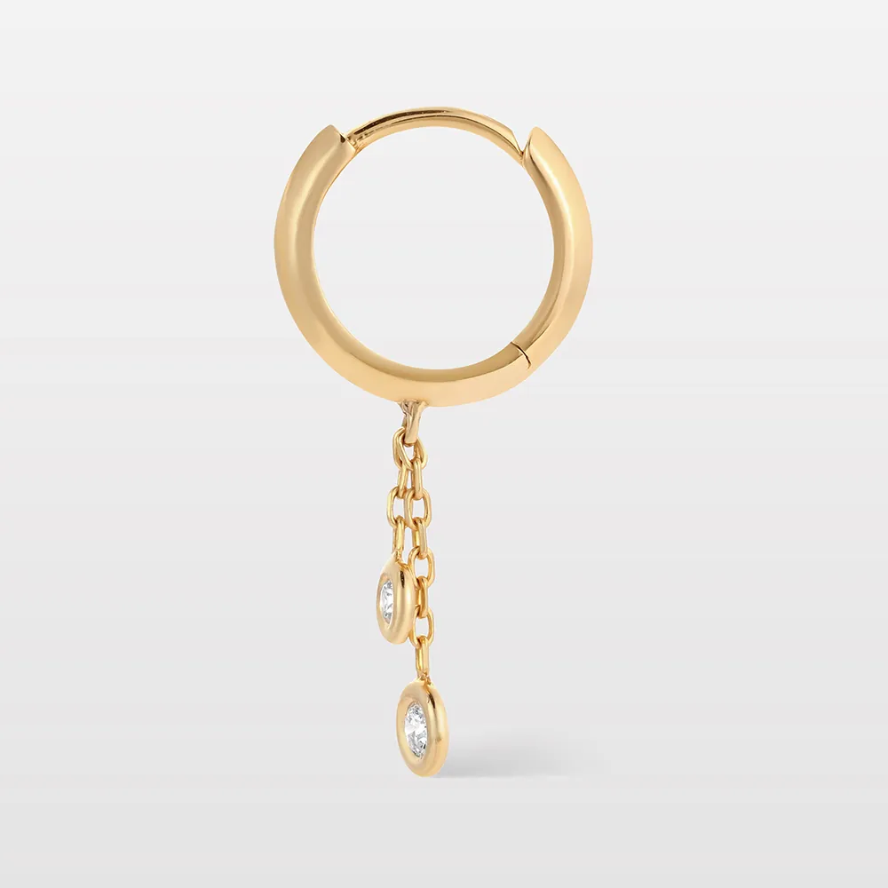 Bedouin Single Diamond Drop Hoop