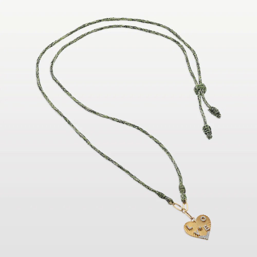 Four Letter Heart Coded Thread Necklace – 2cm