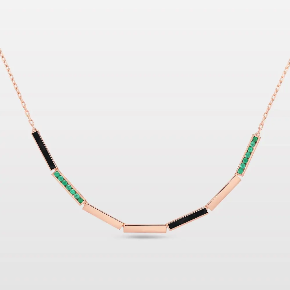 Whatever Reversible Diamond and Emerald Necklace