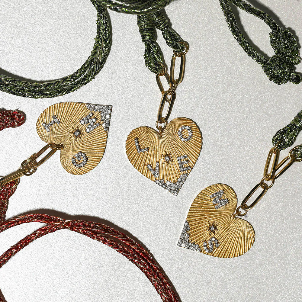 Three Letter Heart Coded Thread Necklace – 2cm