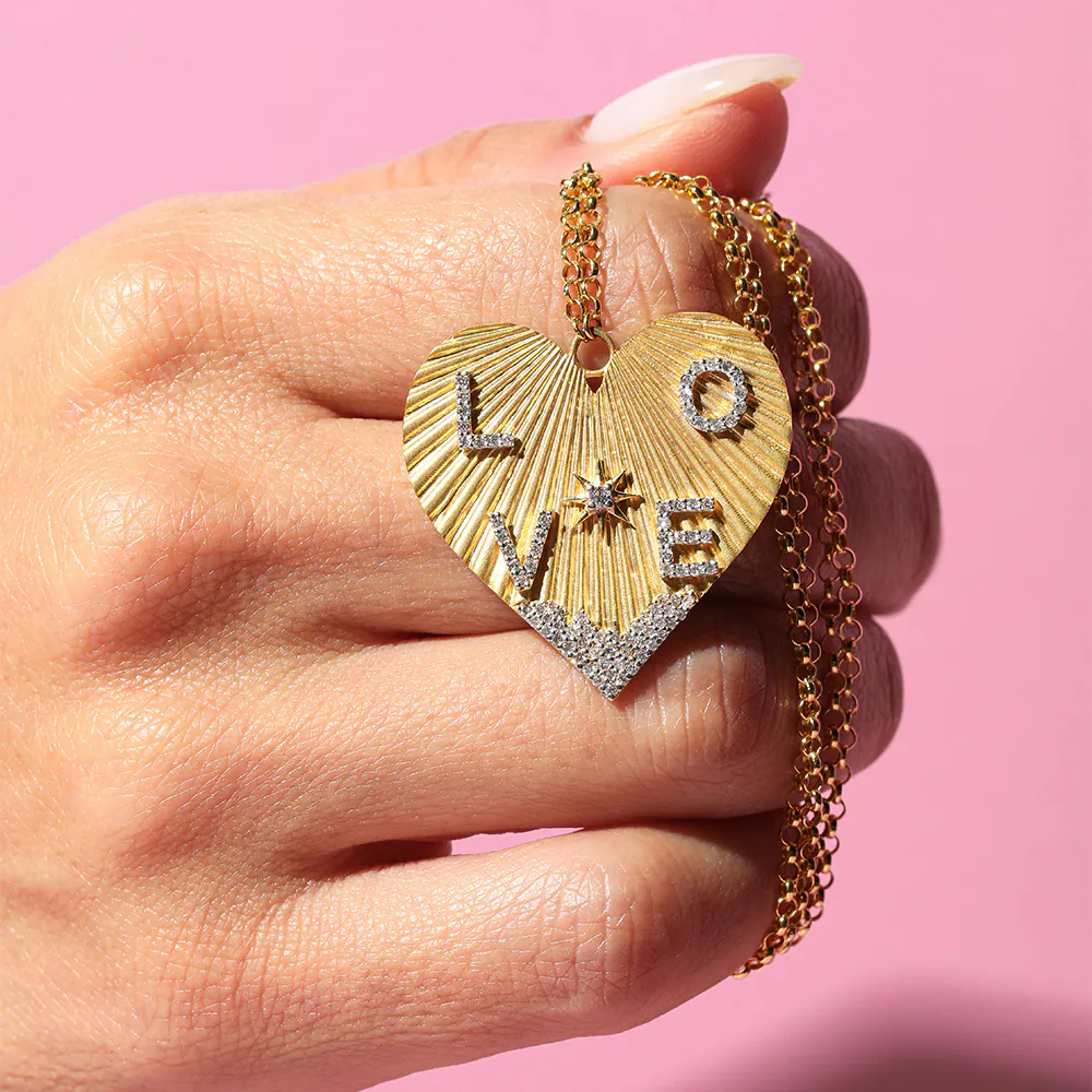 XXL Heart Coded Four Letter Necklace – 3cm