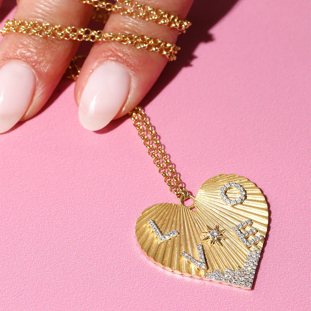 XXL Heart Coded Four Letter Necklace – 3cm