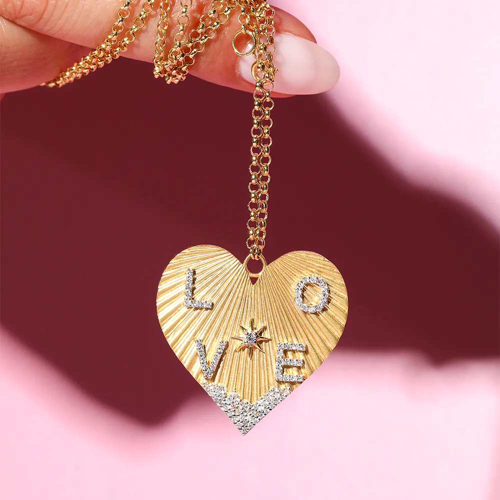 XXL Heart Coded Four Letter Necklace – 3cm