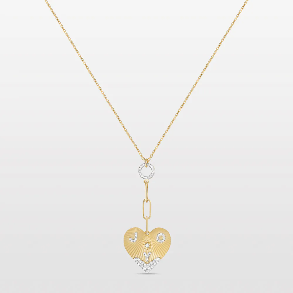 Three Letter Heart Coded Chain Necklace
