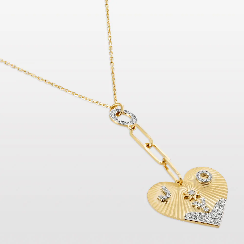 Three Letter Heart Coded Chain Necklace