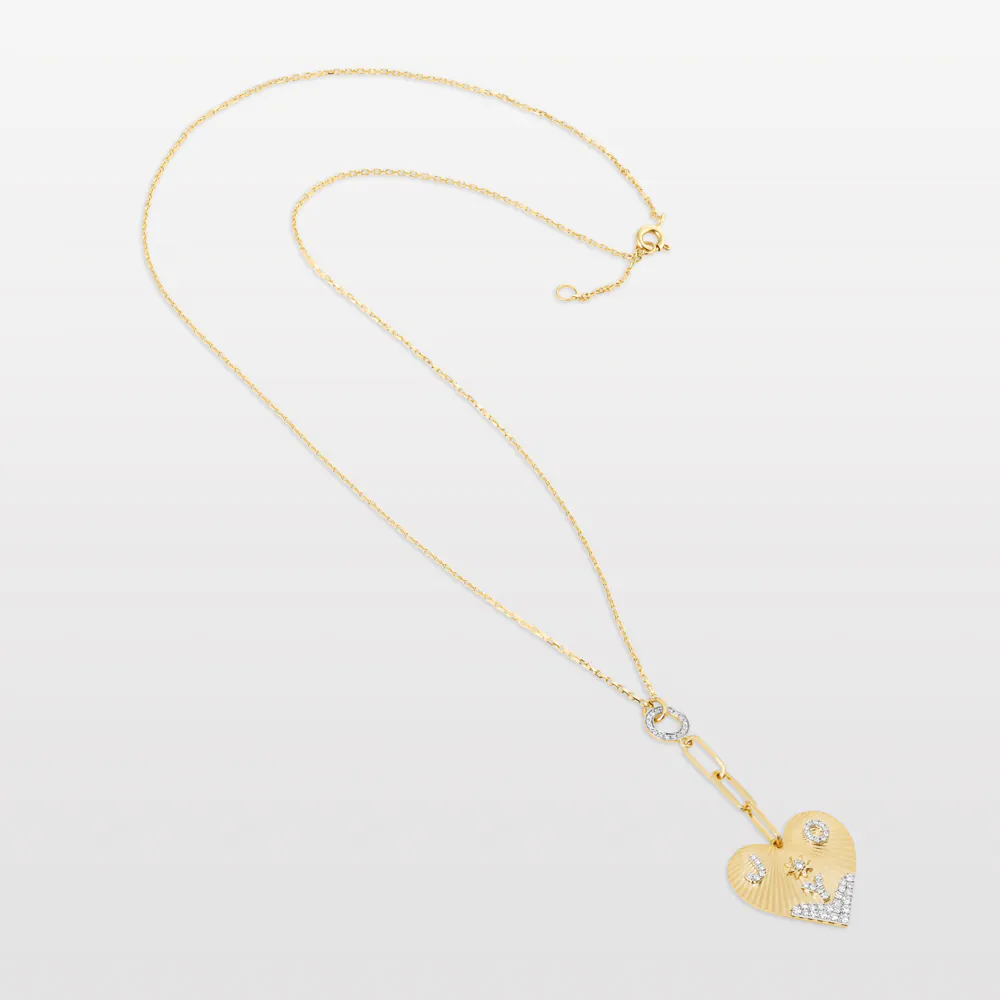 Three Letter Heart Coded Chain Necklace