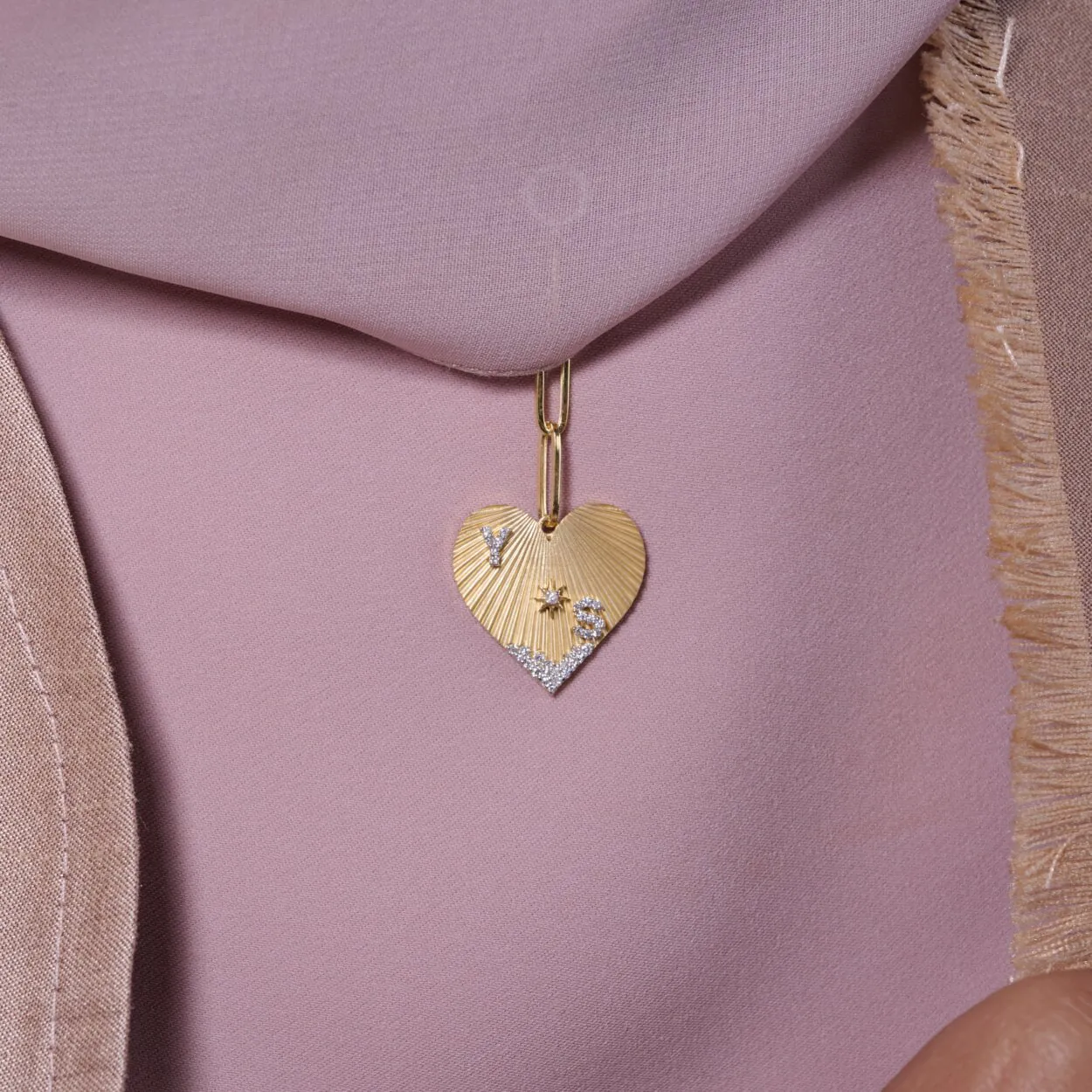 Two Letter Heart Coded Chain Necklace