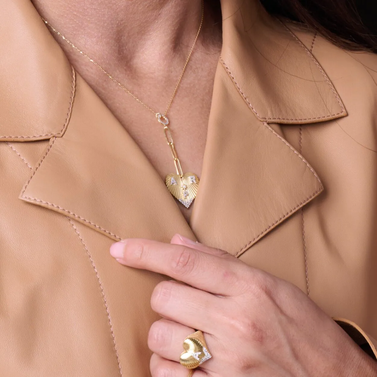 Three Letter Heart Coded Chain Necklace