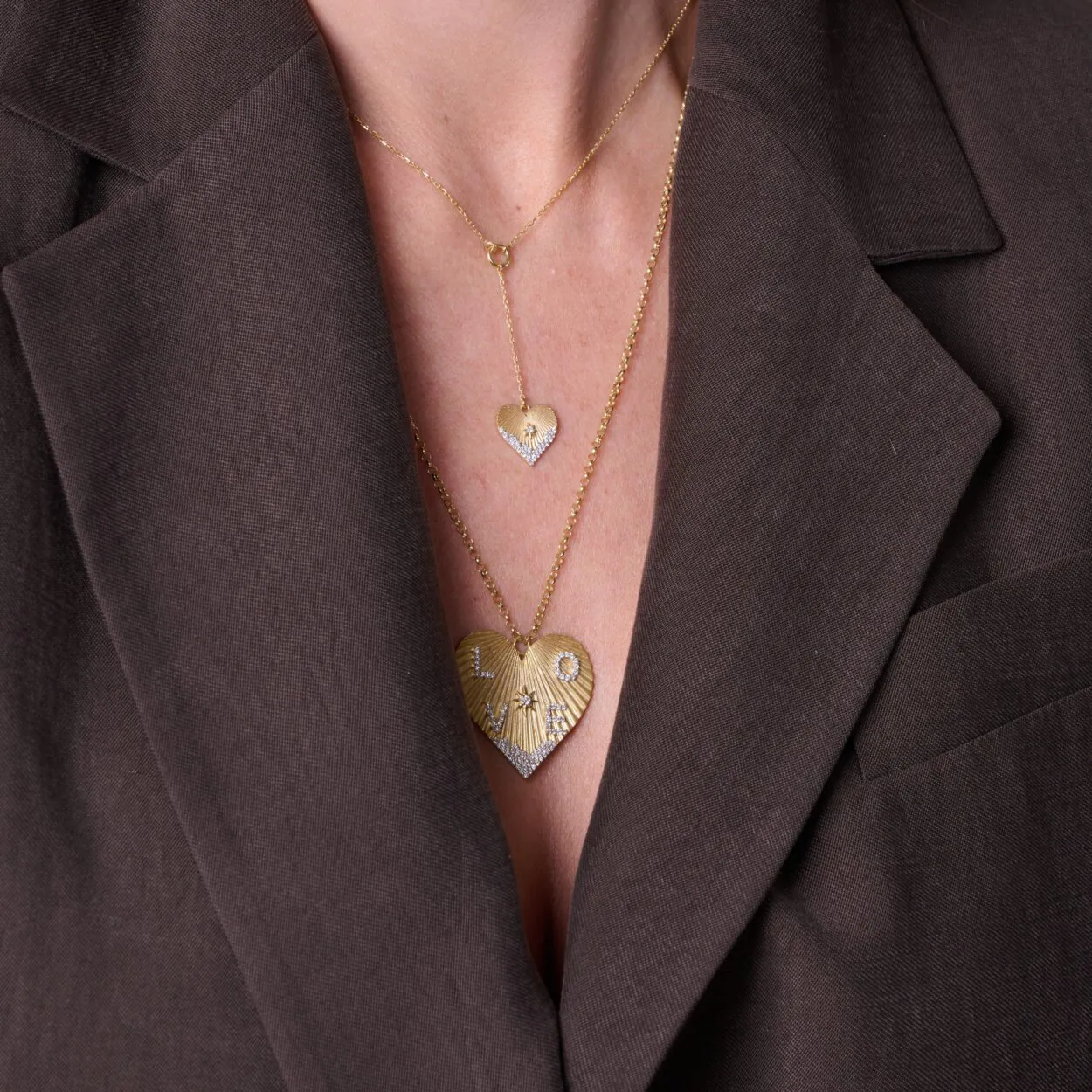 XXL Heart Coded Four Letter Necklace